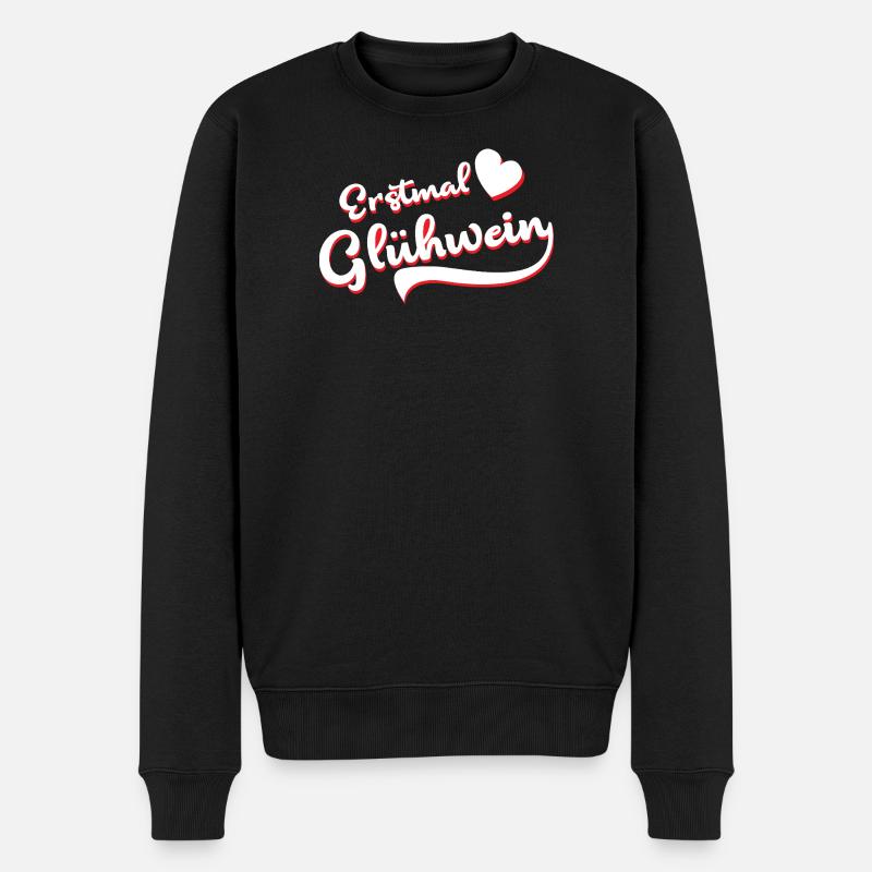 Erstmal Glühwein / Weihnachtsmarkt - Männer Premium Bio Pullover - Schwarz