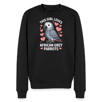 Graupapagei Sprüche Lustiges Graupapagei Geschenk  - Männer Premium Bio Pullover - Schwarz - Vorne - Nico (187cm)