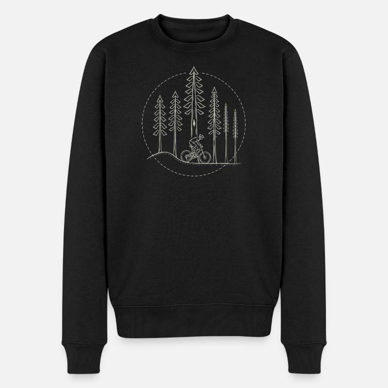 Radfahrer in der Natur - Männer Premium Bio Pullover - Schwarz