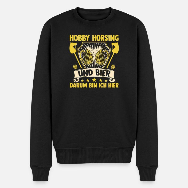 Bier Pferd Hobby Horsing - Männer Premium Bio Pullover - Schwarz