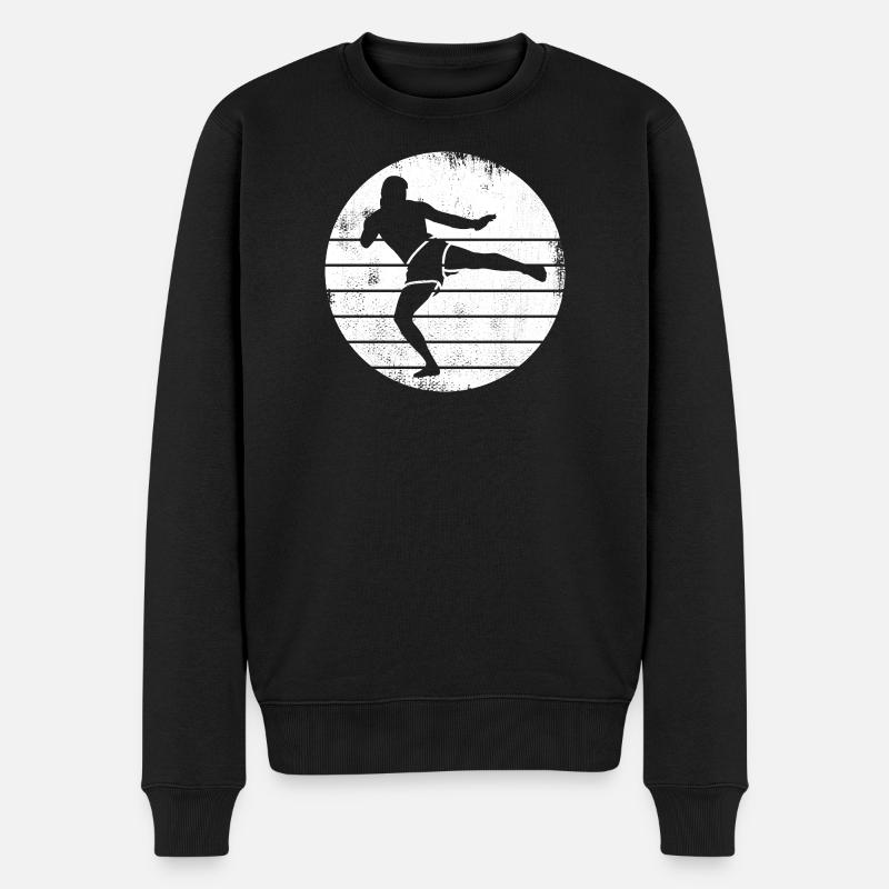 Dessin de kickboxeur - Pull Premium bio Homme - noir