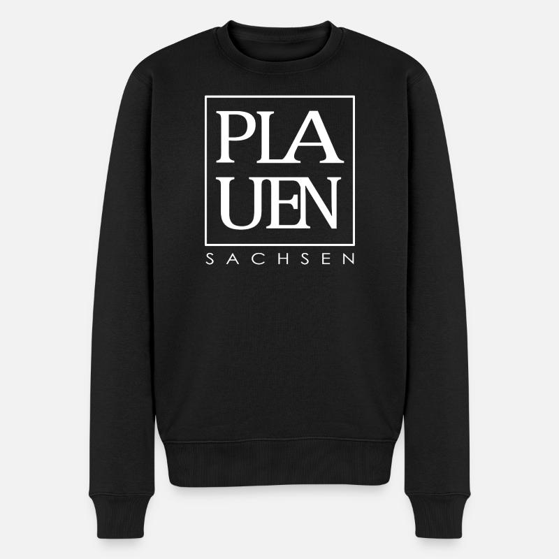 Plauen - Sachsen - Männer Premium Bio Pullover - Schwarz