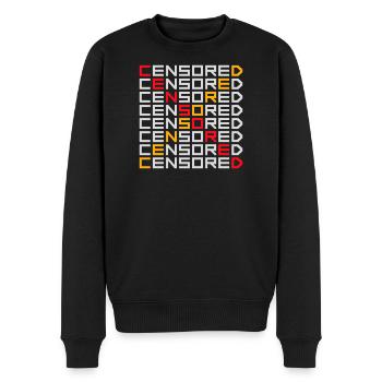 Censored Zensiert Lustig Statement Freiheit Logo - Männer Premium Bio Pullover - Schwarz - Vorne - Nico (187cm)