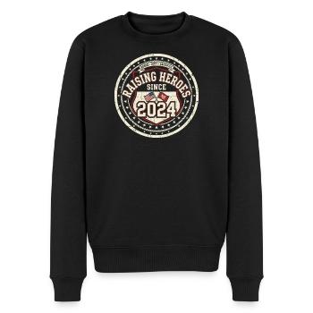 Army Mama Raising Heroes Since 2024 - Männer Premium Bio Pullover - Schwarz - Vorne - Nico (187cm)