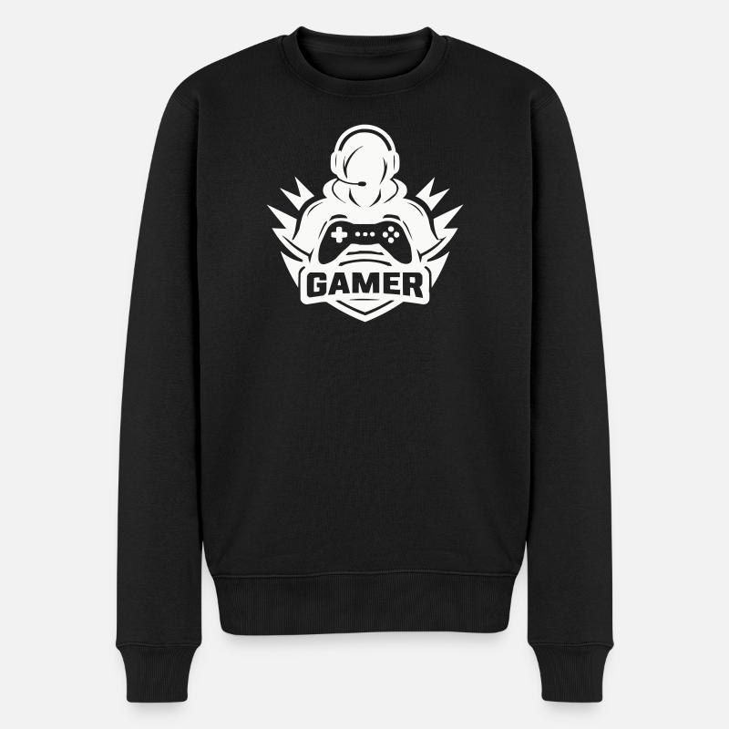 gamer_logo - Männer Premium Bio Pullover - Schwarz