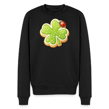 Shamrock Biscuit with Ladybug - Men's Premium Organic Jumper - black - Front - Nico (187cm)