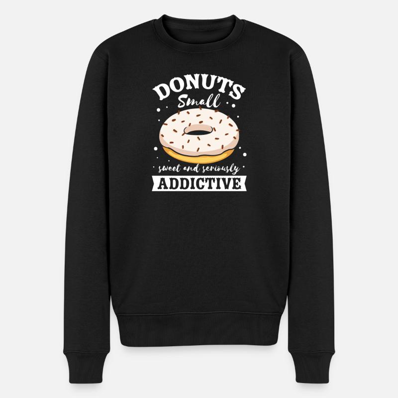 Donut Fastfood - Männer Premium Bio Pullover - Schwarz