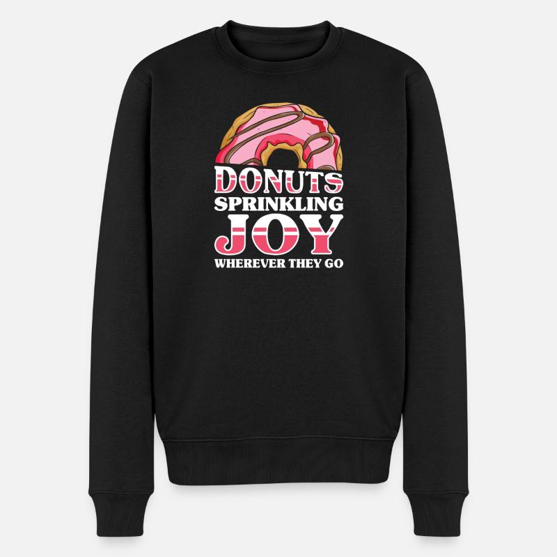 Donut Fastfood - Männer Premium Bio Pullover - Schwarz