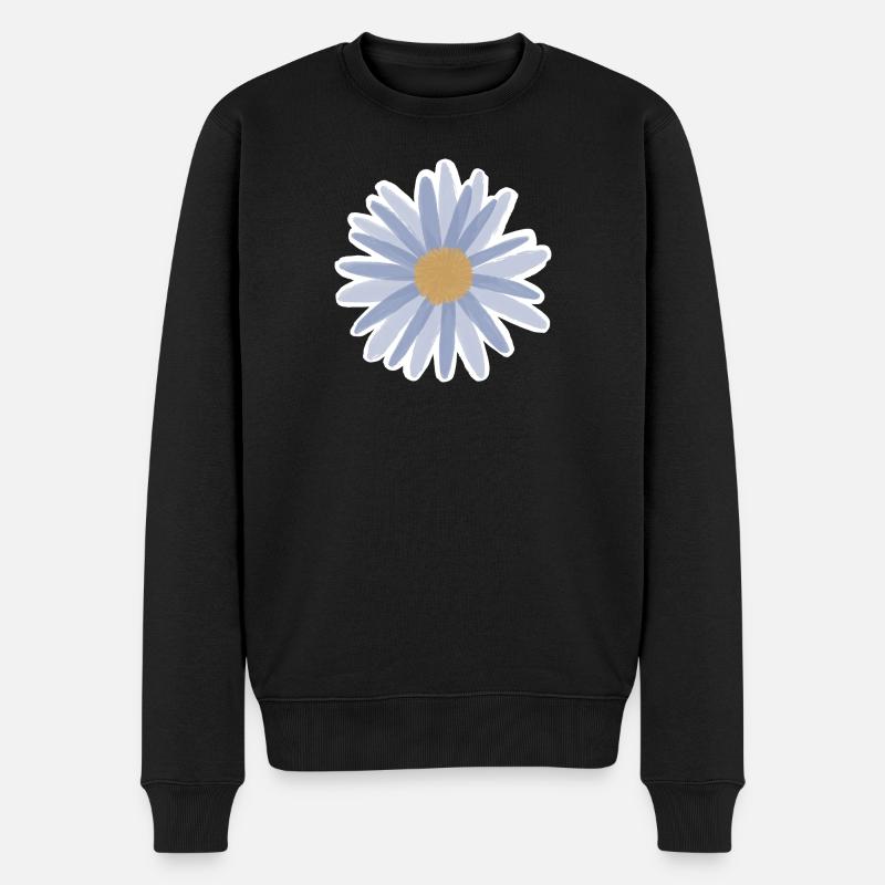 Blue Daisy Bloom Tee - Men's Premium Organic Jumper - black
