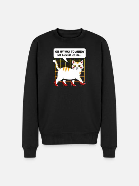 High-Heel Cat: Cheeky and Charming - Men's Premium Organic Jumper - black