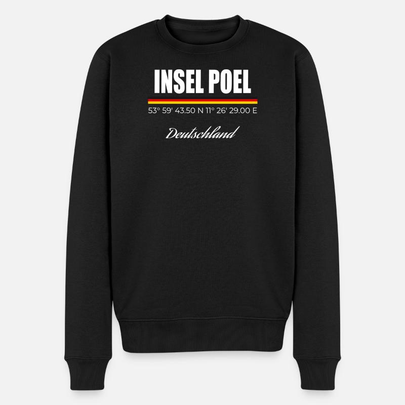 Insel Poel - Männer Premium Bio Pullover - Schwarz