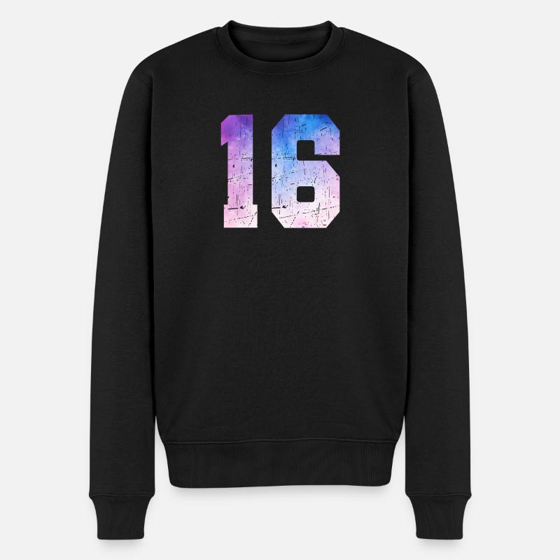 numéro 16 – Cadeau anniversaire 16 ans - Pull Premium bio Homme - noir
