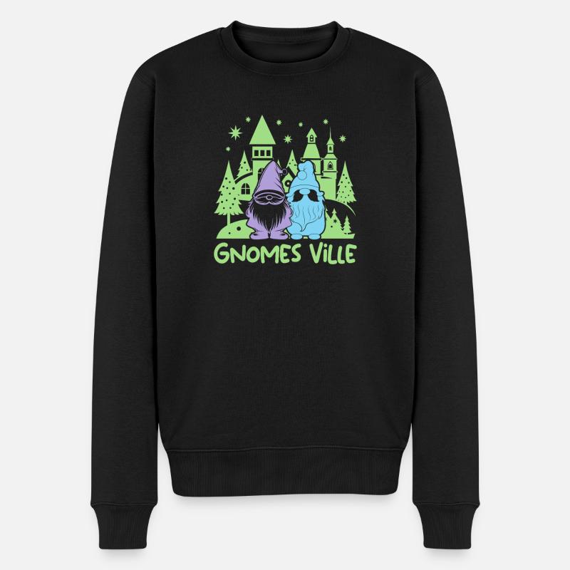 Garden Gnome Costume Gnomes Ville - Männer Premium Bio Pullover - Schwarz