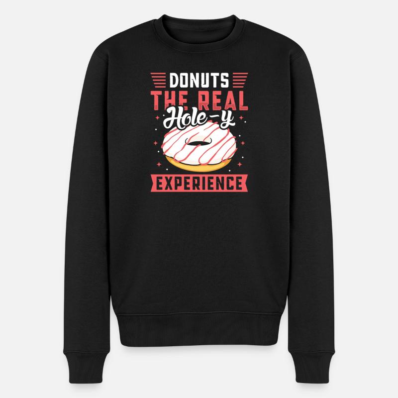 Donut Fastfood - Männer Premium Bio Pullover - Schwarz
