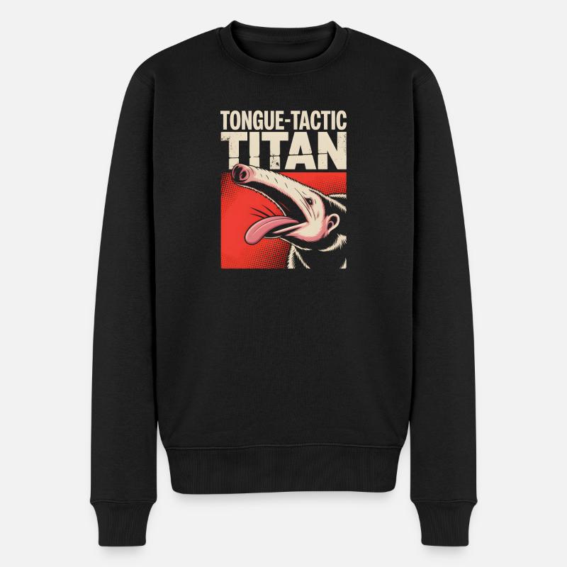Tacticien de langue | Fourmilier comique - Pull Premium bio Homme - noir