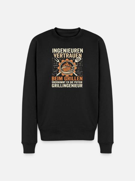 Grillingenieur: Physik am Feuer - Männer Premium Bio Pullover - Schwarz