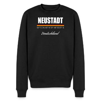 Neustadt - Männer Premium Bio Pullover - Schwarz - Vorne - Nico (187cm)