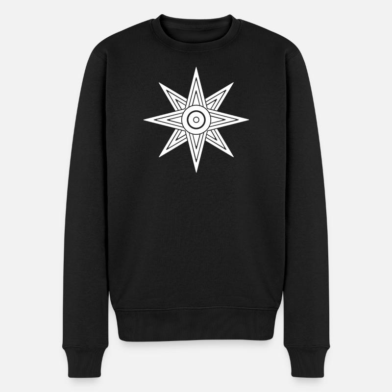 Inanna-Stern – Göttin Ishtar-Sonne - Männer Premium Bio Pullover - Schwarz
