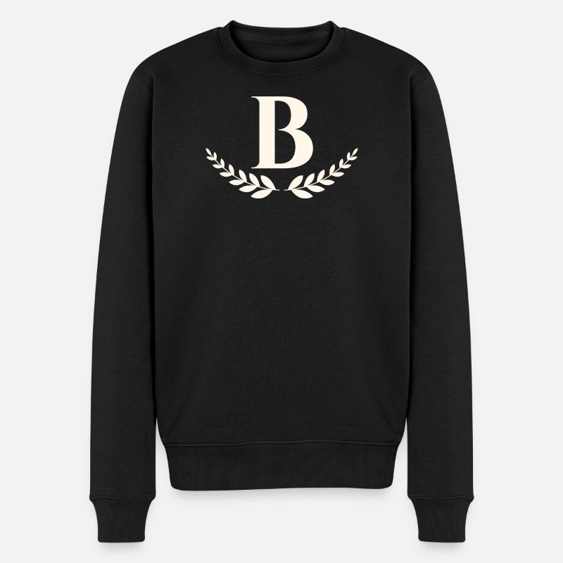 B - Männer Premium Bio Pullover - Schwarz