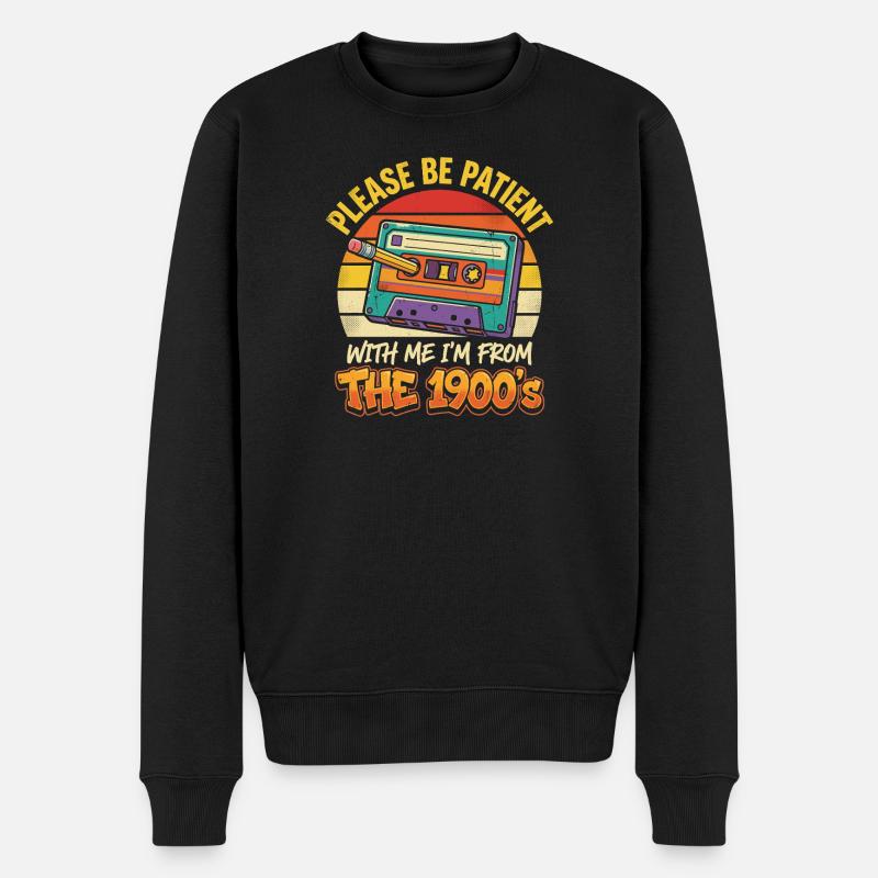 Cassette Nostalgia années 1900 - Pull Premium bio Homme - noir