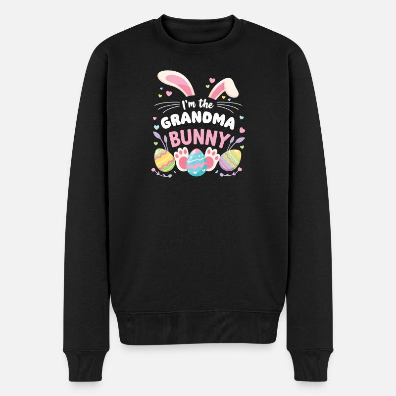 Jeg er Bedstemor Kanin Søde Påskefamilie Matchende - Økologisk premium-sweatshirt til mænd - sort