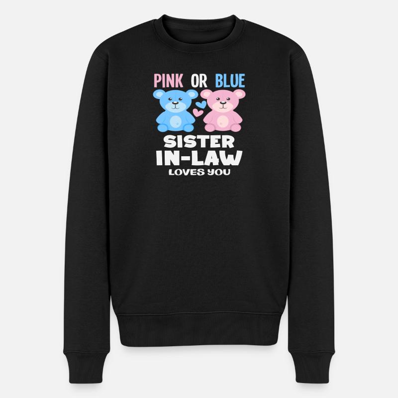 Pink Oder Blau Stiefschwester Liebt Dich - Männer Premium Bio Pullover - Schwarz