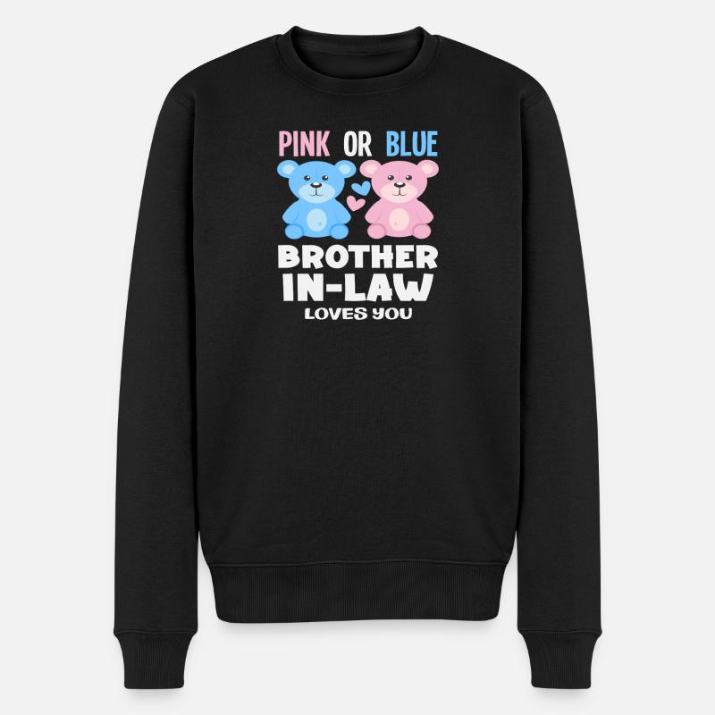 Pink Oder Blau Stiefbruder Liebt Dich - Männer Premium Bio Pullover - Schwarz