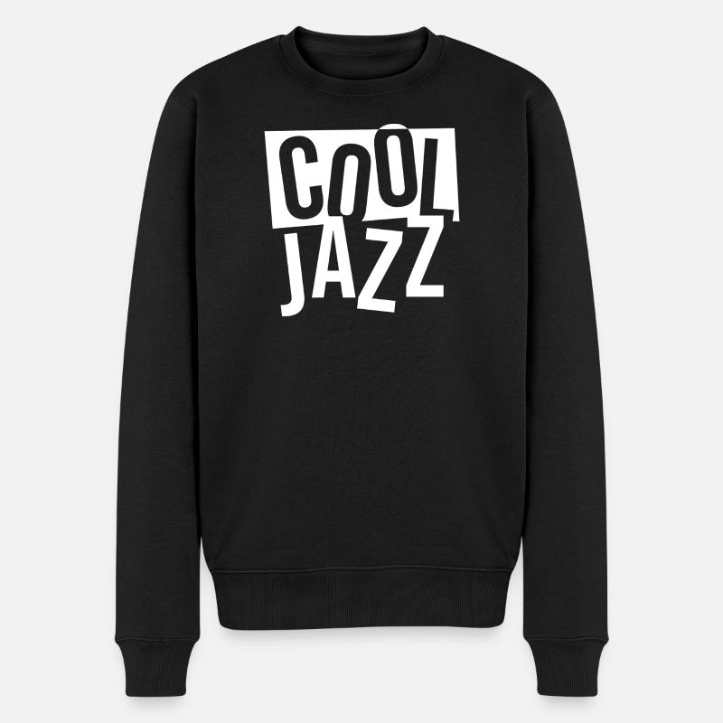 Pile typographique jazz audacieuse - Pull Premium bio Homme - noir