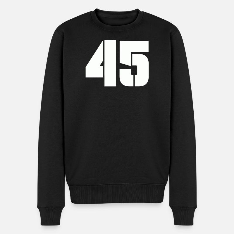 45 - Männer Premium Bio Pullover - Schwarz