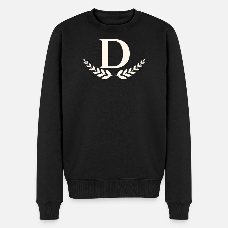D - Männer Premium Bio Pullover - Schwarz