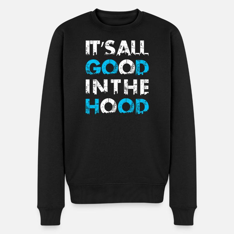 In the Hood – Gute Vibes Skyline - Männer Premium Bio Pullover - Schwarz