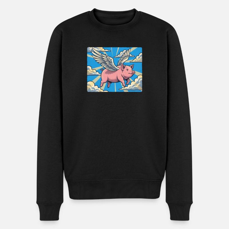 Griseflyvning i skystrålen - Økologisk premium-sweatshirt til mænd - sort