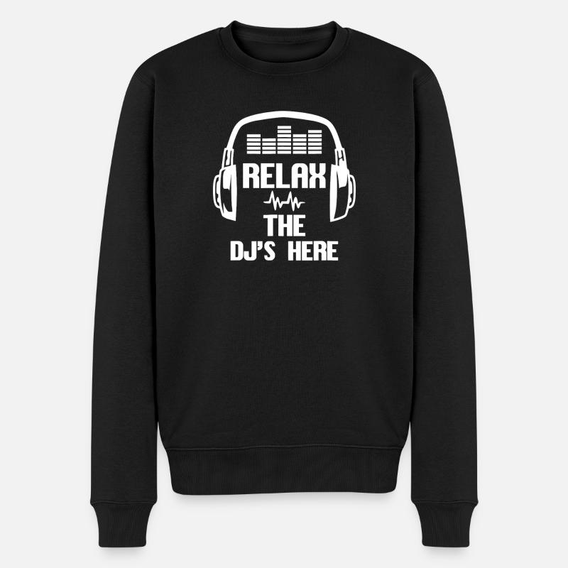 Relax DJ Vibe Kopfhörer - Männer Premium Bio Pullover - Schwarz