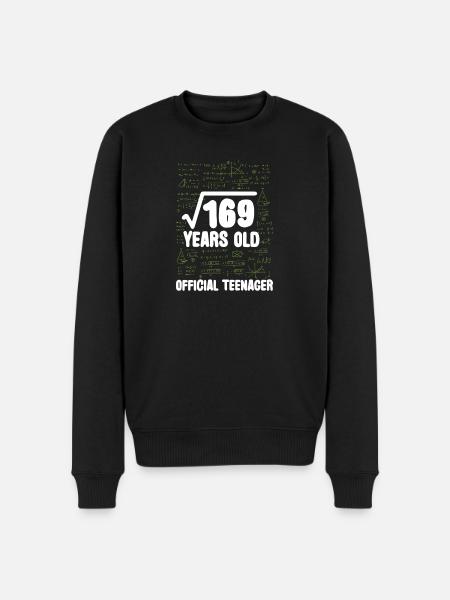 Math 13th Birthday Root 169 Teenager - Men's Premium Organic Jumper - black