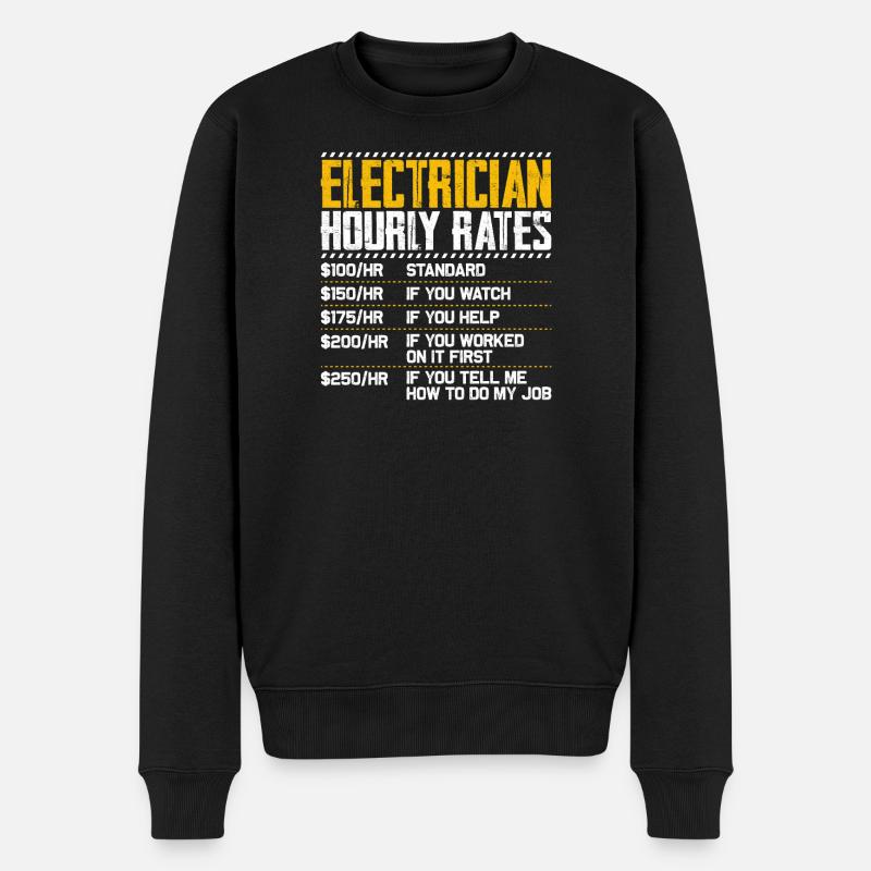 Humour horaire d’électricien - Pull Premium bio Homme - noir