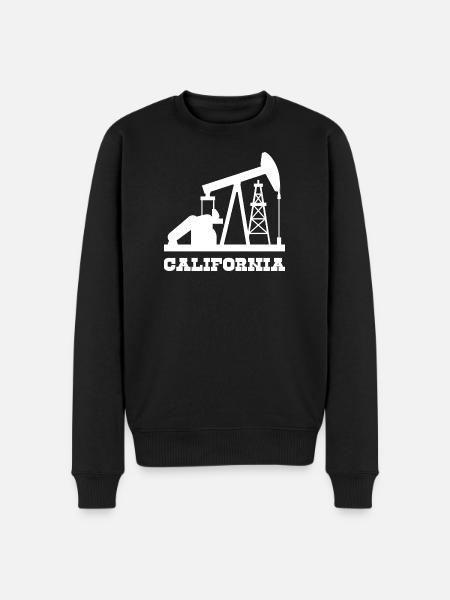 California Oilfield Pumpjack Design - Men's Premium Organic Jumper - black