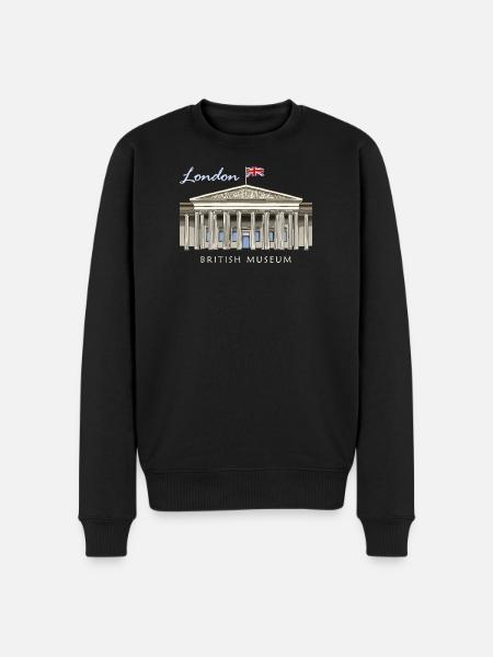 London British Museum, hand-drawn - Men's Premium Organic Jumper - black
