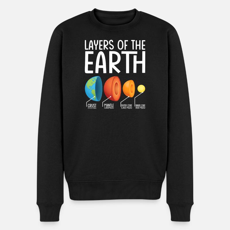 Erdschichten Explodiertes Diagramm - Männer Premium Bio Pullover - Schwarz