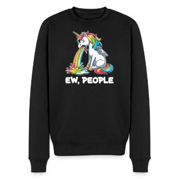 Rainbow Unicorn Spits Rainbow - Men's Premium Organic Jumper - black - Front - Nico (187cm)