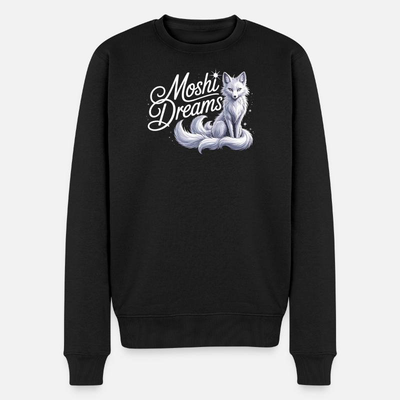 Mystischer Fuchs Shirt Moshi Dreams - Männer Premium Bio Pullover - Schwarz