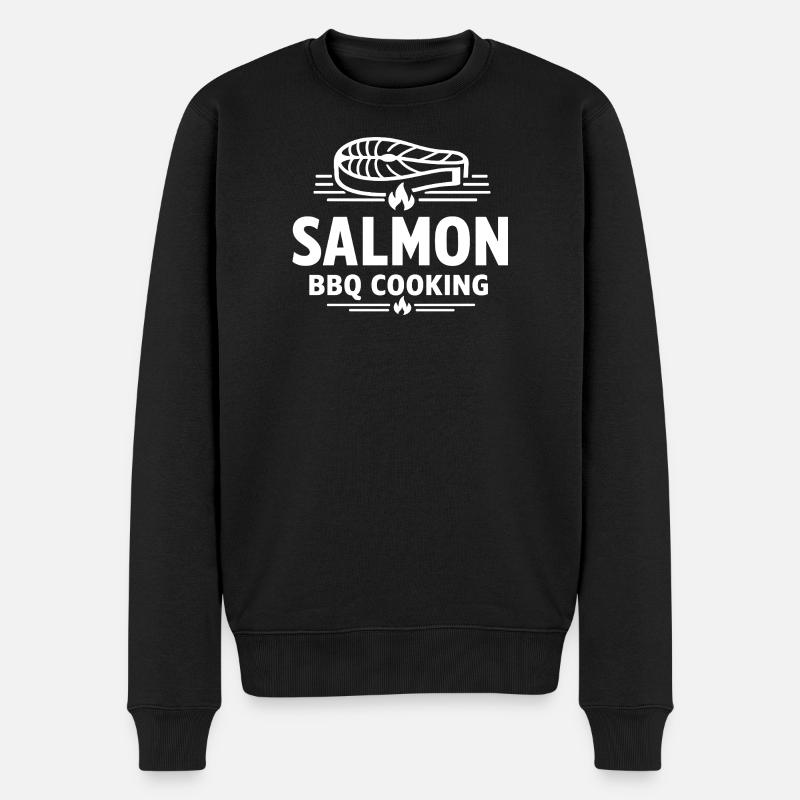 Lachs-BBQ Kochen Meeresfrüchte-Grill - Männer Premium Bio Pullover - Schwarz