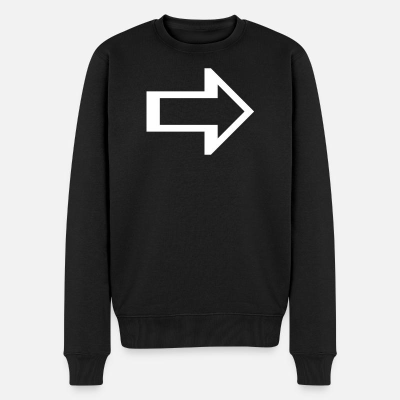 Pfeil rechts links Symbol - Männer Premium Bio Pullover - Schwarz