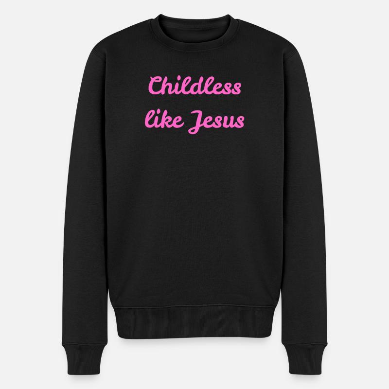 Kinderlos wie Jesus - Männer Premium Bio Pullover - Schwarz