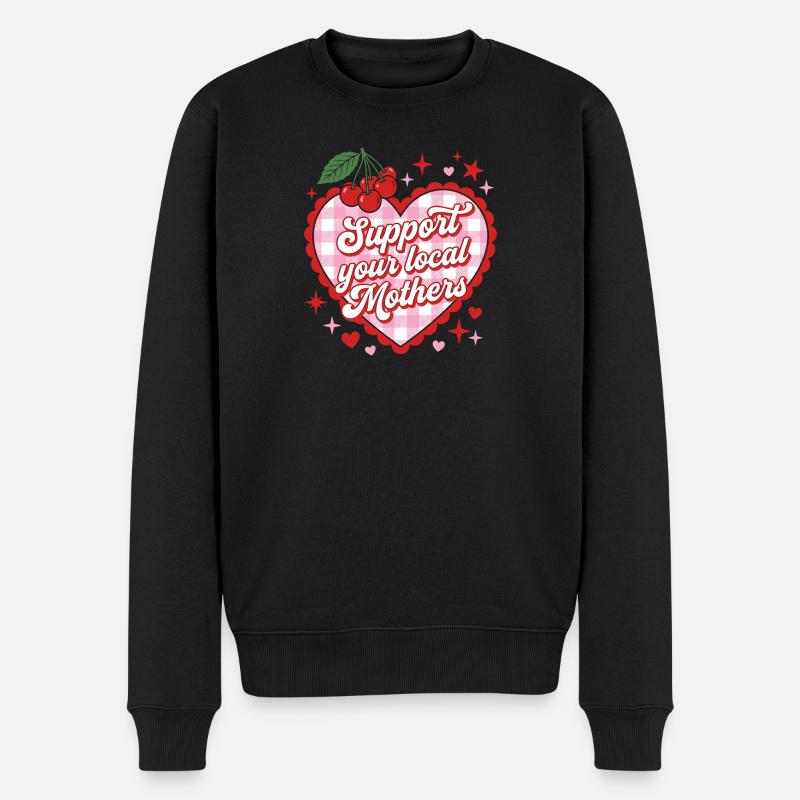 Soutenez Local Moms Heart Design - Pull Premium bio Homme - noir