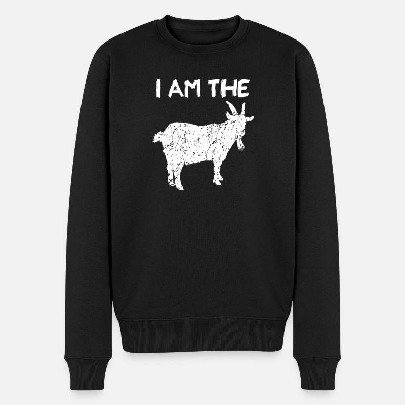 Ich bin die GOAT-Silhouette - Männer Premium Bio Pullover - Schwarz