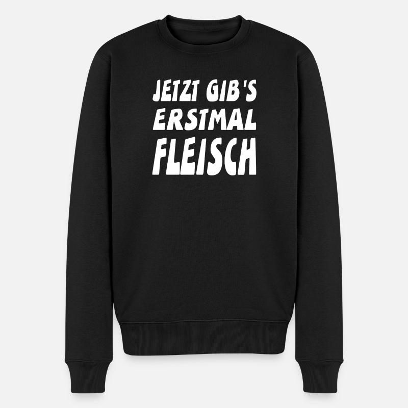Fleisch - Männer Premium Bio Pullover - Schwarz