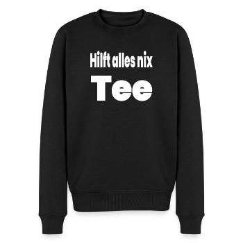Tee - Männer Premium Bio Pullover - Schwarz - Vorne - Nico (187cm)
