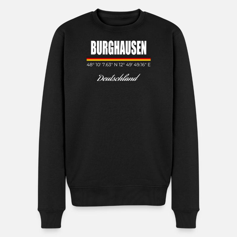 Burghausen - Männer Premium Bio Pullover - Schwarz