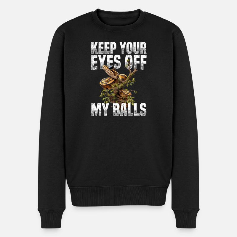 Königspython Schlangen Liebhaber Terrarium Python - Männer Premium Bio Pullover - Schwarz