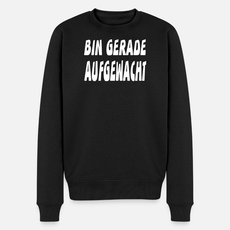 Aufgewacht - Männer Premium Bio Pullover - Schwarz